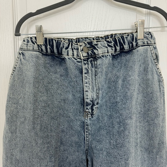 Boohoo Blue Tie Cuff Mid Blue Denim Jogger - Picture 3 of 8